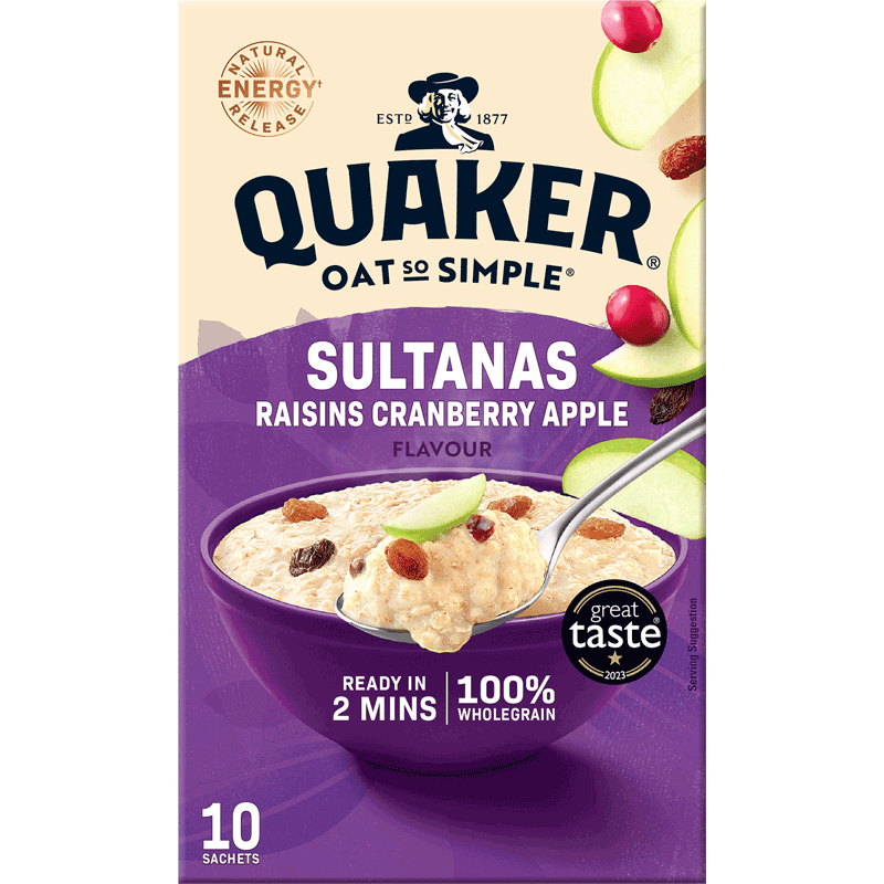 Quaker Oat So Simple Sultanas, Raisins, Cranberry & Apple